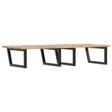 Basin Shelf Wall Mounted Steel and Solid Wood Acacia 3302899