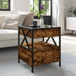 ZNTS Coffee Table with Infinity LED Smoked Oak 40x40x51 cm 847719