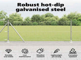 Fence Post with Concrete Base 13 pcs Silver Powder-Coated Steel 42004321