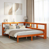 Bookcase Bed without Mattress Wax Brown 140x200 cm Solid Wood Pine 3324319