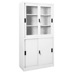 Office Cabinet with Sliding Door White 90x40x180 cm Steel 335962
