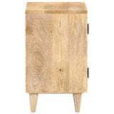 ZNTS Carved Bedside Cabinet 40x30x50 cm Solid Mango Wood 320232