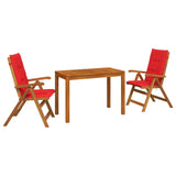 3-Piece Garden Dining Set 3 pcs Natural Solid Acacia Wood 3434606