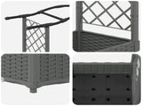 Raised Bed with Trellis and Roof Light Grey 124 x 40 x 125 cm 42032575