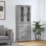 Highboard Concrete Grey 69.5x34x180 cm Engineered Wood 3198413