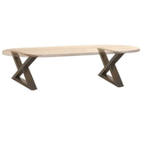 Coffee Table Legs 2 pcs Natural Steel 60x cm Steel 4012691