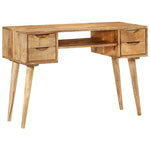 ZNTS Desk with Drawers 110x47x76 cm Solid Wood Mango 351593