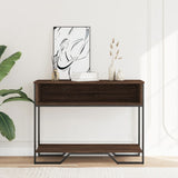 ZNTS Console Table Brown Oak 100x35x74.5 cm Engineered Wood 848533
