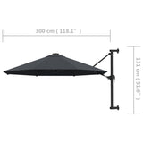 Garden Parasol Anthracite Polyester, Metal Large Tiltable 44865