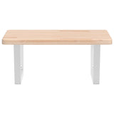 Basin Shelf Wall Mounted Steel and Solid Wood Oak 3302382