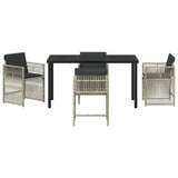 Garden Dining Set 5 pcs Light Grey Powder-Coated Steel 3380667