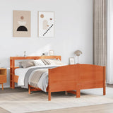 Bed Frame without Mattress Wax Brown 140x190 cm Solid Wood Pine 3306233