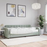Daybed with Mattress Light Grey 90x190 cm Velvet 3197017