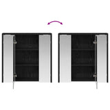 Bathroom Mirror Cabinet Black Oak 63.5 x 16 x 62.5 cm 889152