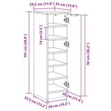 Shoe Cabinet White 30x35x100 cm Engineered Wood 811430