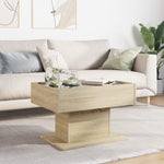 ZNTS Coffee Table with LED Sonoma Oak 70x50x45 cm Engineered Wood 847534