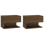 ZNTS Wall-mounted Bedside Cabinets 2 pcs Brown Oak 816951