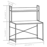 ZNTS Computer Desk Black 120x60x138 cm 20253