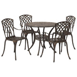 Garden Dining Set 5 pcs Bronze Aluminium 3334716