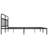 Bed Frame Black Powder-Coated Steel Double Industrial Bed Frame 352585