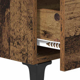 Bedside Cabinet with Drawer 2 pcs Old wood 40 x 35 x 47.5 cm 880598