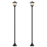 Lamp Post Set with LED Bulb 2 pcs Black 16 x 16 x 156 cm 42042691