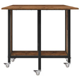 Folding Dining Table with Castors 130 x 80 x 76.5 cm steel PB 8006047