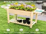 46 x 94cm Wooden Raised Planter, with Shelves - Natural Finish T3398P328509