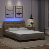 Bed Frame with LED without Mattress "Hvar" Cappuccino 120x200 cm 3213924