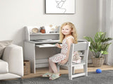 Two-Piece Kids Desk and Chair Set with Storage, for Ages 5-8 Years - Grey T3398P347722