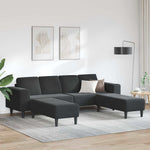 Sofa Set 3 pcs Black Velvet 3335127
