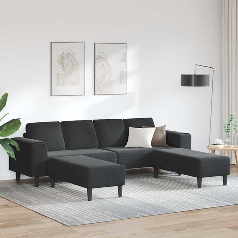 Sofa Set 3 pcs Black Velvet 3335127