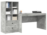 Desk with Drawer 2 pcs Concrete Grey 3337372