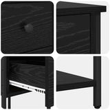 Bedside Cabinet 2 pcs Black oak 32 x 42 x 70 cm Engineered wood 871290