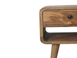 Solid Wood Mini Oak-ish Curve Lower Bedside, 1 Drawer and Open Slot B2743P402939