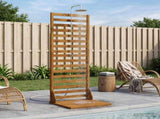 Outdoor Shower 205.5 cm Solid Acacia Wood and Stainless Steel 903118