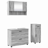 Bathroom Furniture Set with Drawer with Shelf 3 pcs Grey Sonoma 3393039