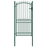 Fence Gate EMMEN with Spikes Steel 104x147 cm Green 146397
