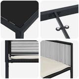 Garden Dining Set 5 pcs Black Powder-Coated Steel 3379325