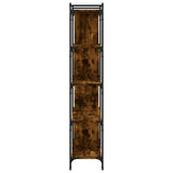 Bookcase 5-Tier Smoked Oak 76x32x158 cm Engineered Wood 833942