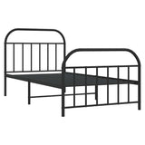Bed Frame Black Steel Single Bed Frame Rectangular 353647