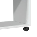 Side Table with Wheels White 70x35x60 cm Engineered Wood 853146