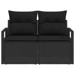 Garden Sofa with Cushion Black 120 x 62 x 69cm Poly Rattan 42006771