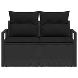 Garden Sofa with Cushion Black 120 x 62 x 69cm Poly Rattan 42006771