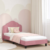 Children's Bed Frame with Headboard Pink 80 x 200 cm Velvet 42010946