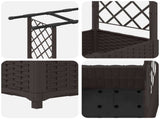 Raised Bed with Trellis and Roof Brown 124.5 x 40 x 138 cm PP 42032518