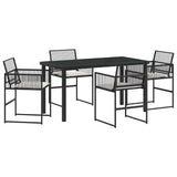 Garden Dining Set 5 pcs Black Powder-Coated Steel 3379324