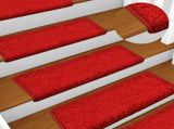 Stair Mats 15 pcs 65x21x4 cm Red Rectangular Edge 134582