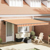 Retractable Awning Manual Yellow and orange 400 x 300 cm Fabric 3330531
