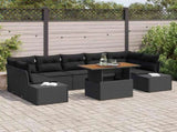 Garden Sofa Set with Storage 8 pcs Black Poly rattan 3358669